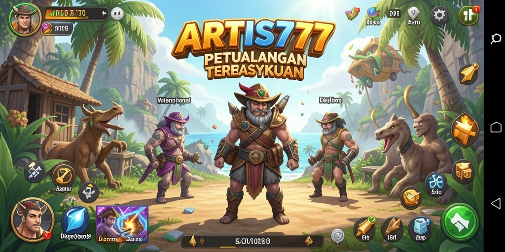 Screenshot gameplay ARTIS777 yang memperlihatkan dunia terbuka yang luas.