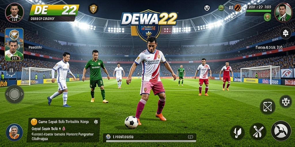 Tampilan gameplay DEWA22 yang epik dalam pertandingan sepak bola.