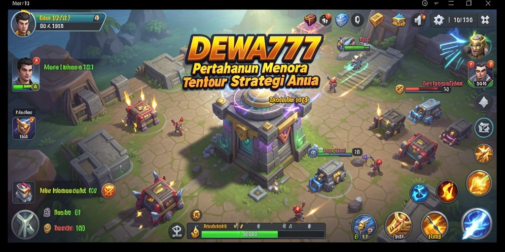 Tangkapan layar utama DEWA777 menampilkan aksi seru dalam gameplay Tower Defense.