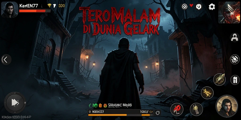 Tangkapan layar KEREN77 menunjukkan suasana menakutkan di tengah kegelapan.