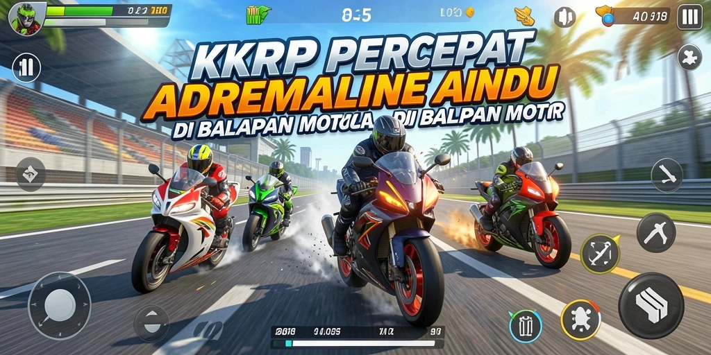 Gameplay menegangkan dengan balapan motor yang seru.