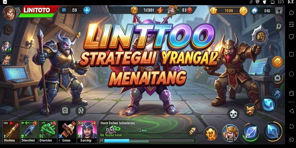 Tangkapan layar gameplay LINITOTO yang menunjukkan strategi pertempuran.