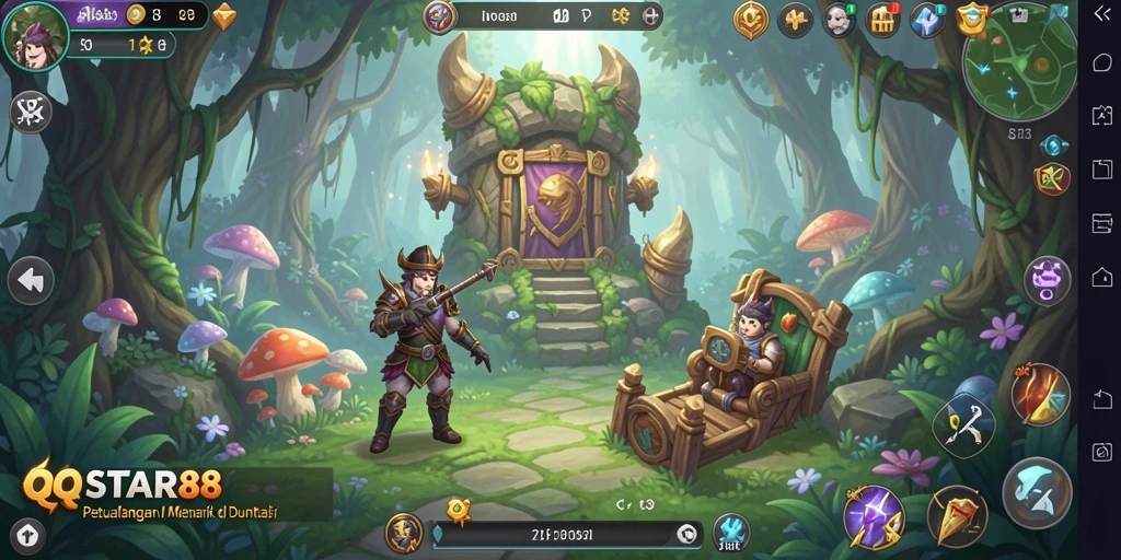 Screenshot gameplay QQSTAR88 menampilkan aksi seru di dunia petualangan.
