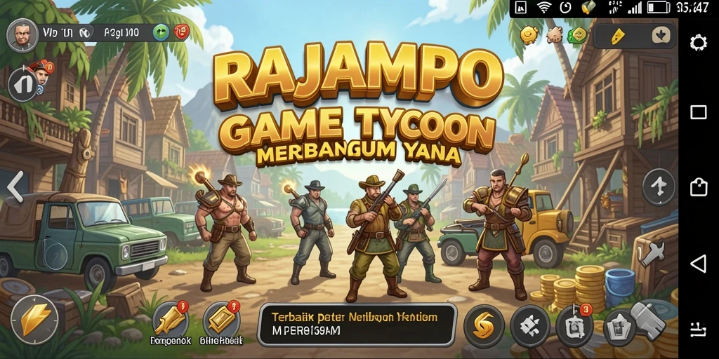 Screenshot utama RAJAMPO menunjukkan gameplay Tycoon yang menarik.