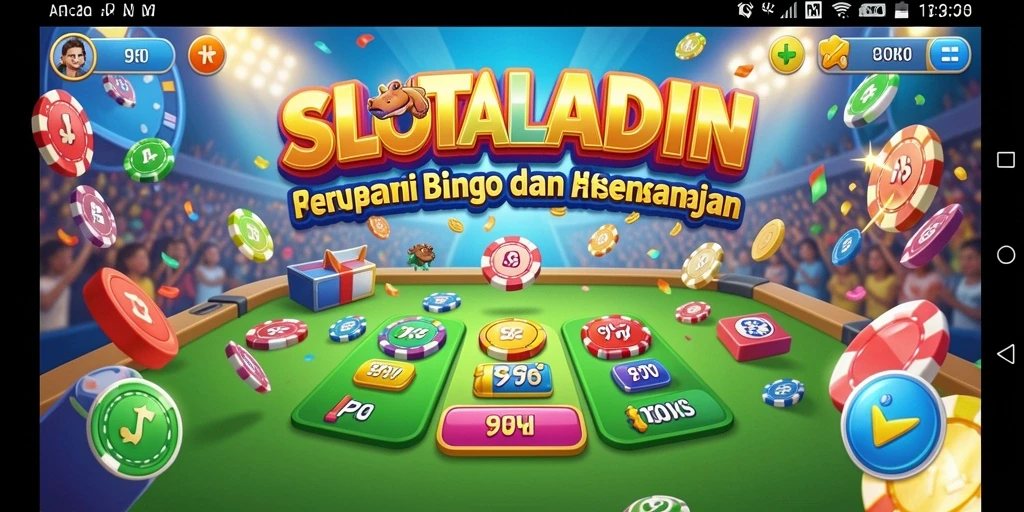 Tampilan gameplay seru dari SLOTALADIN dengan elemen Bingo menarik.