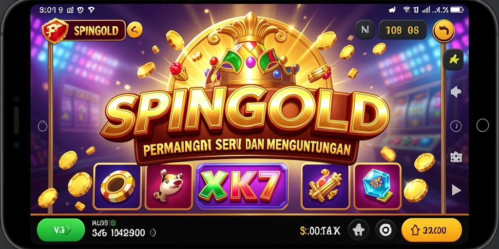Tampilan gameplay SPINGOLD yang mendebarkan dalam permainan slot.