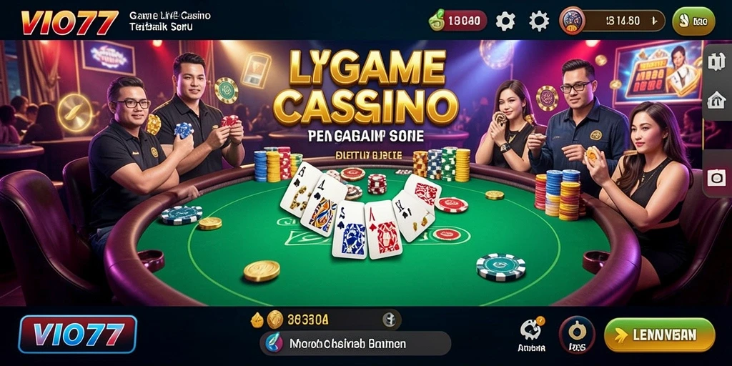 Screenshot gameplay VIO77 menampilkan dealer yang siap melayani pemain.