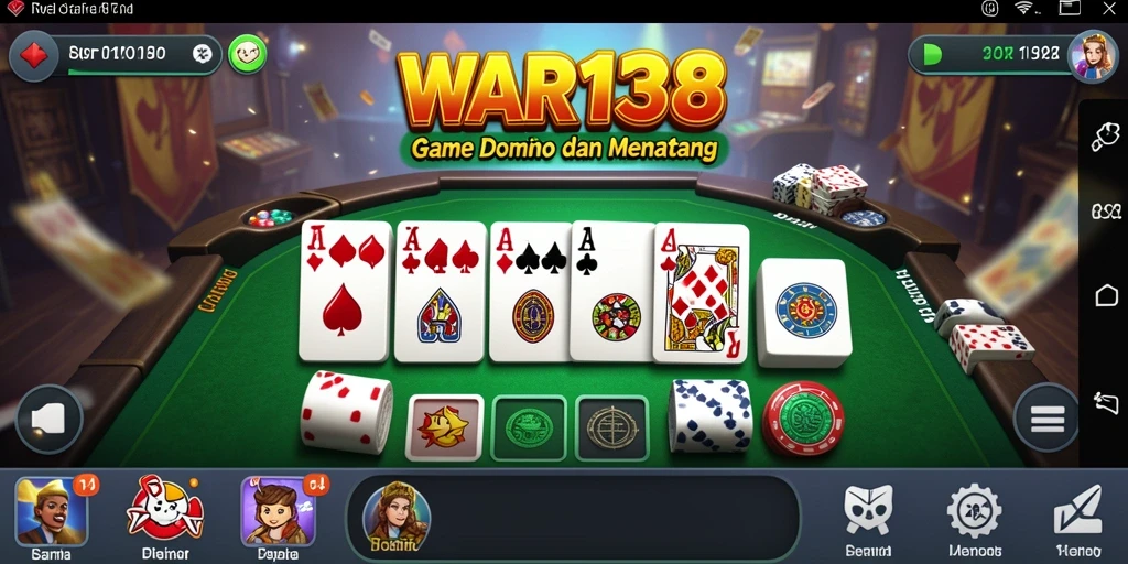 Screenshot gameplay menunjukkan serunya bermain Domino di WAR138.